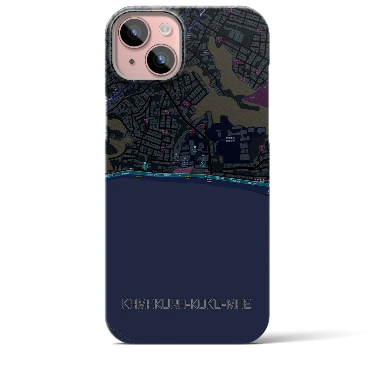 【鎌倉高校前(神奈川県)】地図柄iPhoneケース(バックカバータイプ)