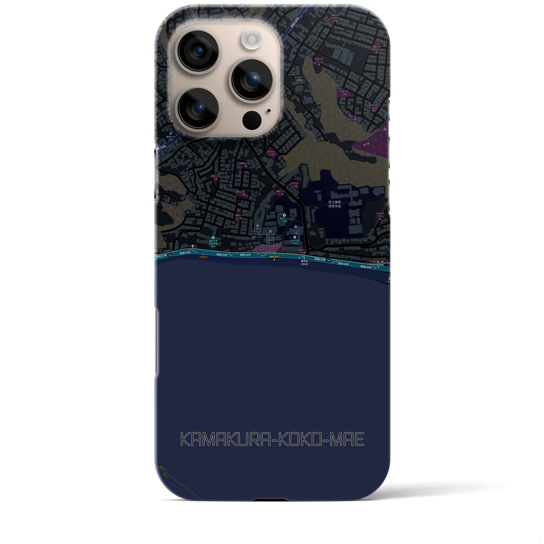 【鎌倉高校前(神奈川県)】地図柄iPhoneケース(バックカバータイプ)