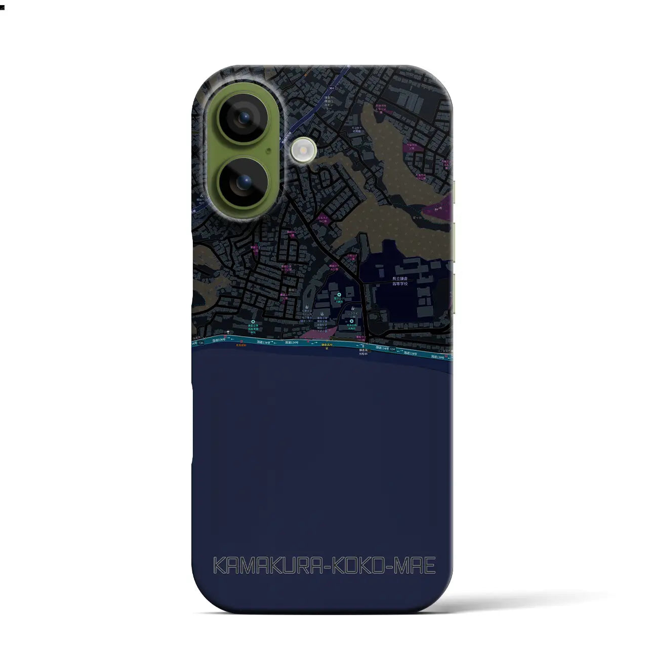 【鎌倉高校前(神奈川県)】地図柄iPhoneケース(バックカバータイプ)