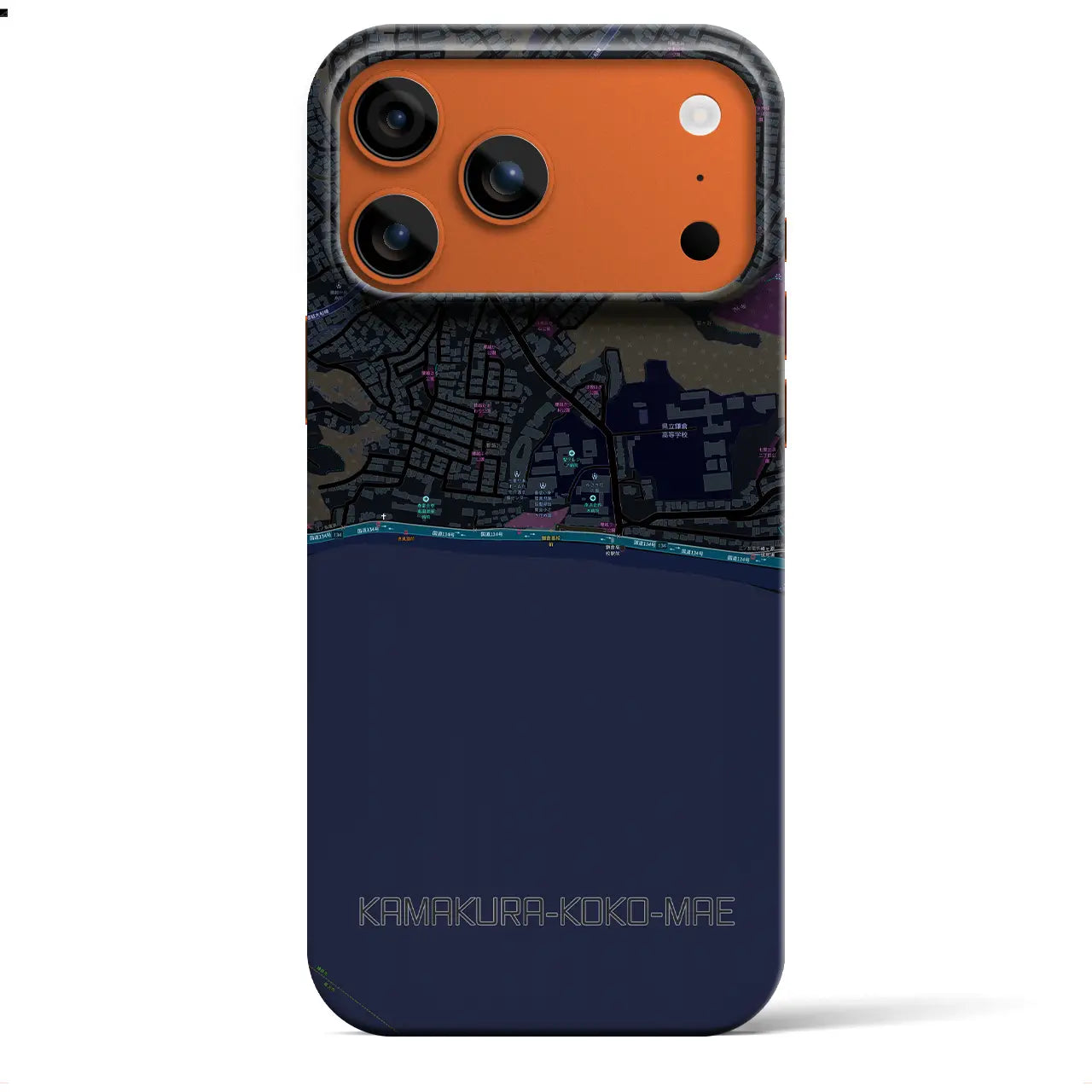 【鎌倉高校前(神奈川県)】地図柄iPhoneケース(バックカバータイプ)