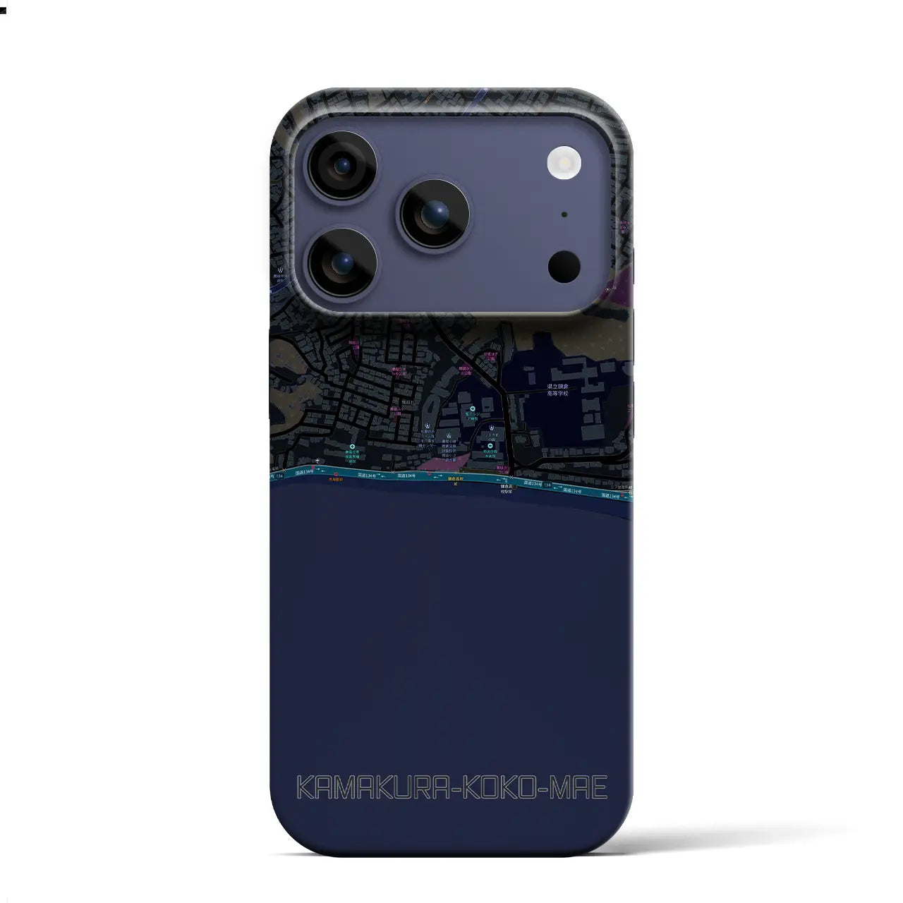 【鎌倉高校前(神奈川県)】地図柄iPhoneケース(バックカバータイプ)