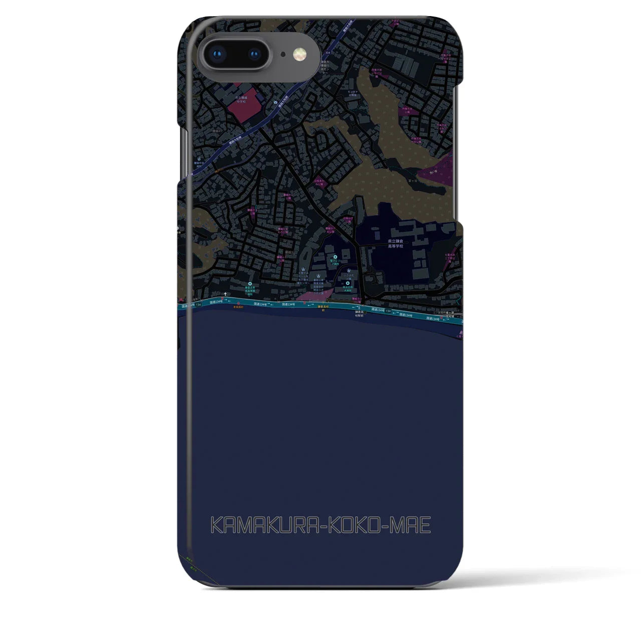 【鎌倉高校前(神奈川県)】地図柄iPhoneケース(バックカバータイプ)