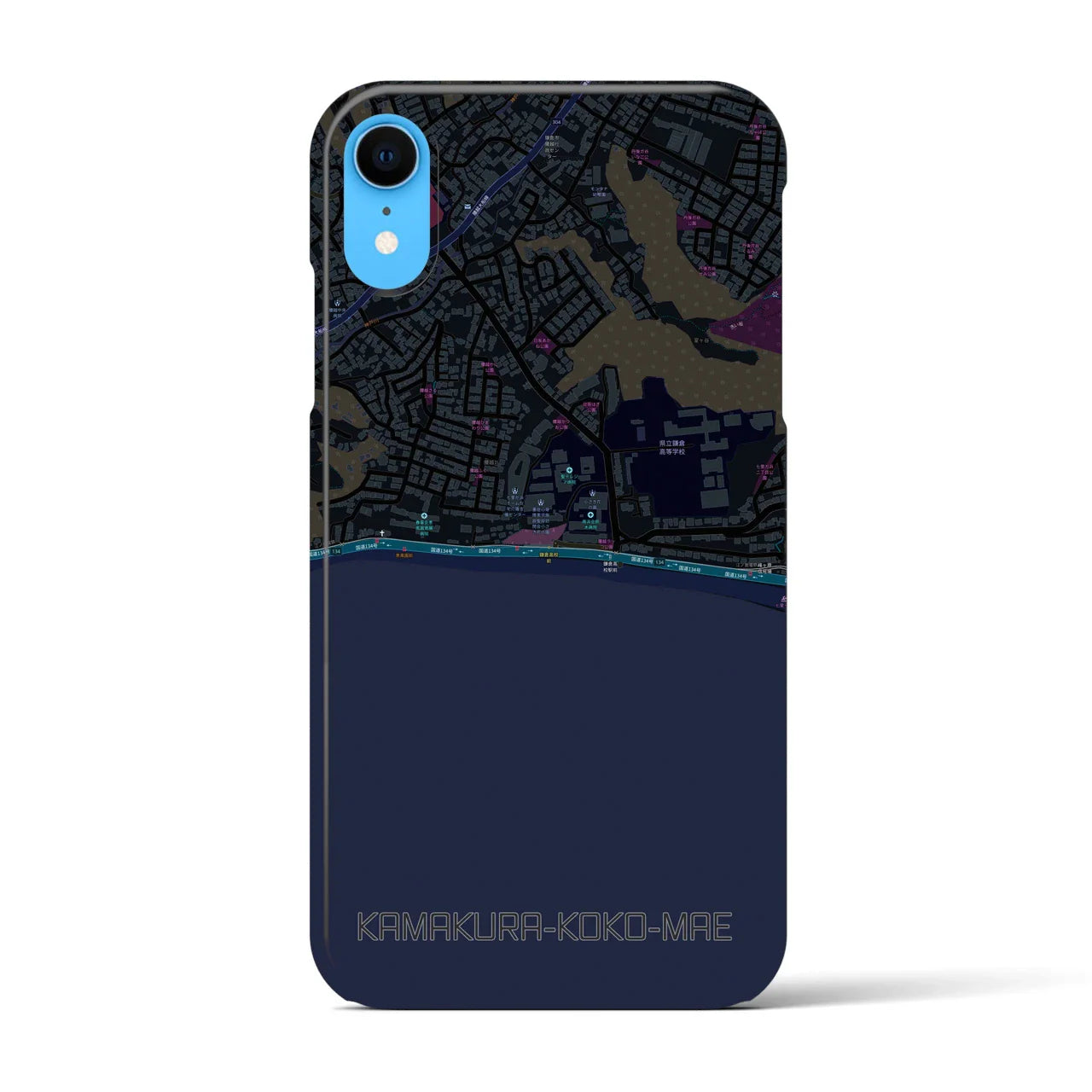 【鎌倉高校前(神奈川県)】地図柄iPhoneケース(バックカバータイプ)