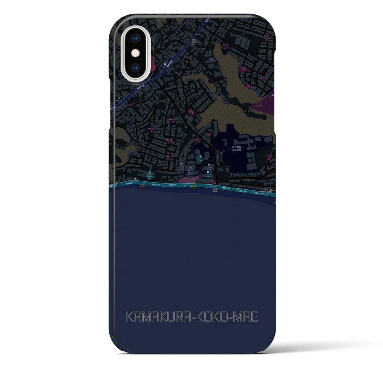 【鎌倉高校前(神奈川県)】地図柄iPhoneケース(バックカバータイプ)