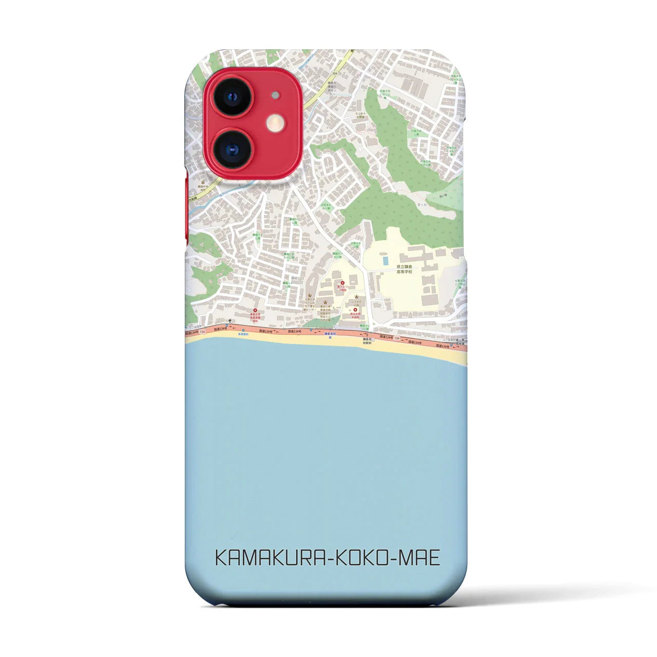 【鎌倉高校前(神奈川県)】地図柄iPhoneケース(バックカバータイプ)