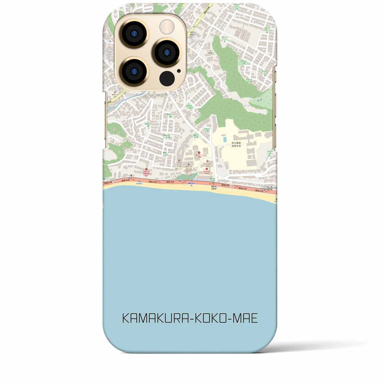 【鎌倉高校前(神奈川県)】地図柄iPhoneケース(バックカバータイプ)