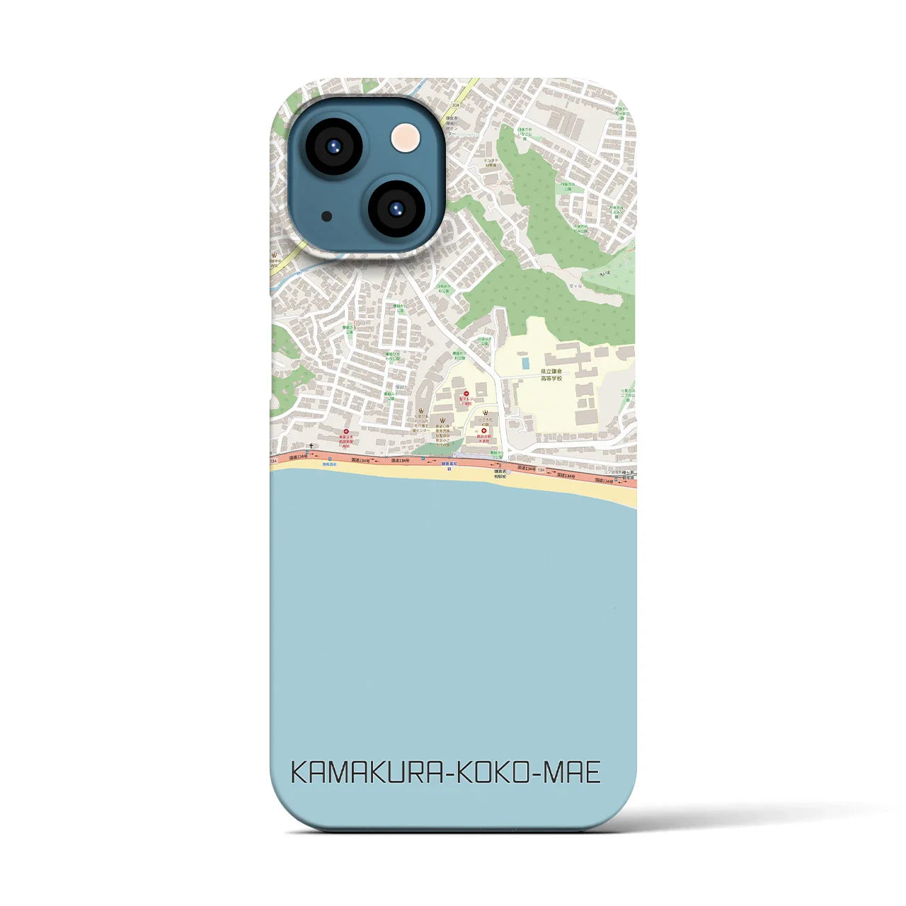 【鎌倉高校前(神奈川県)】地図柄iPhoneケース(バックカバータイプ)