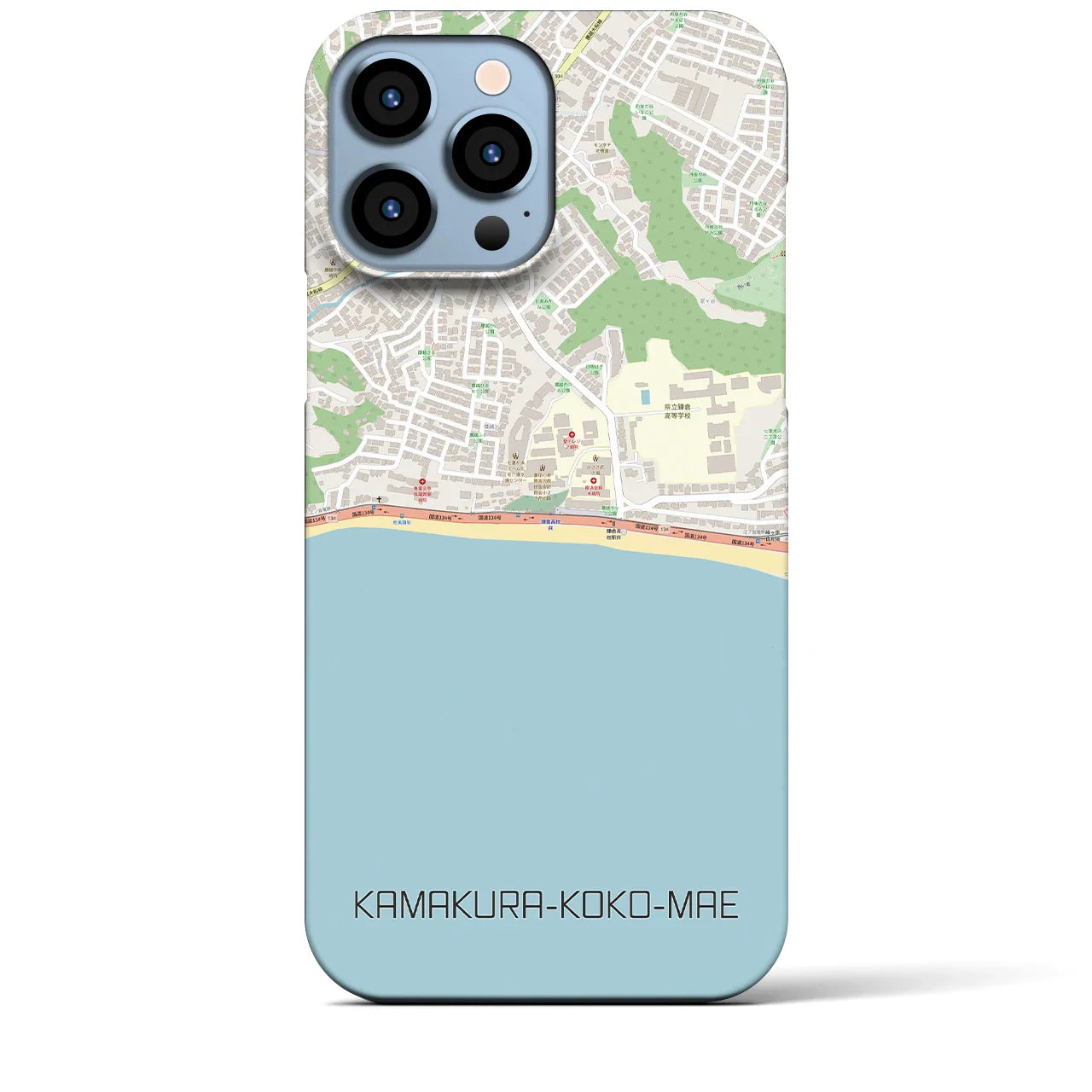 【鎌倉高校前(神奈川県)】地図柄iPhoneケース(バックカバータイプ)