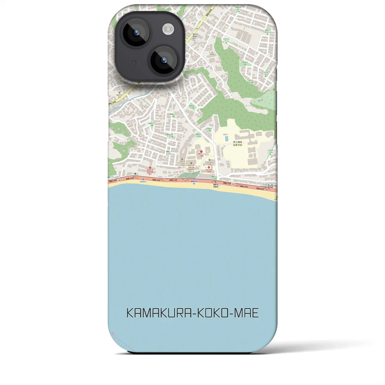 【鎌倉高校前(神奈川県)】地図柄iPhoneケース(バックカバータイプ)