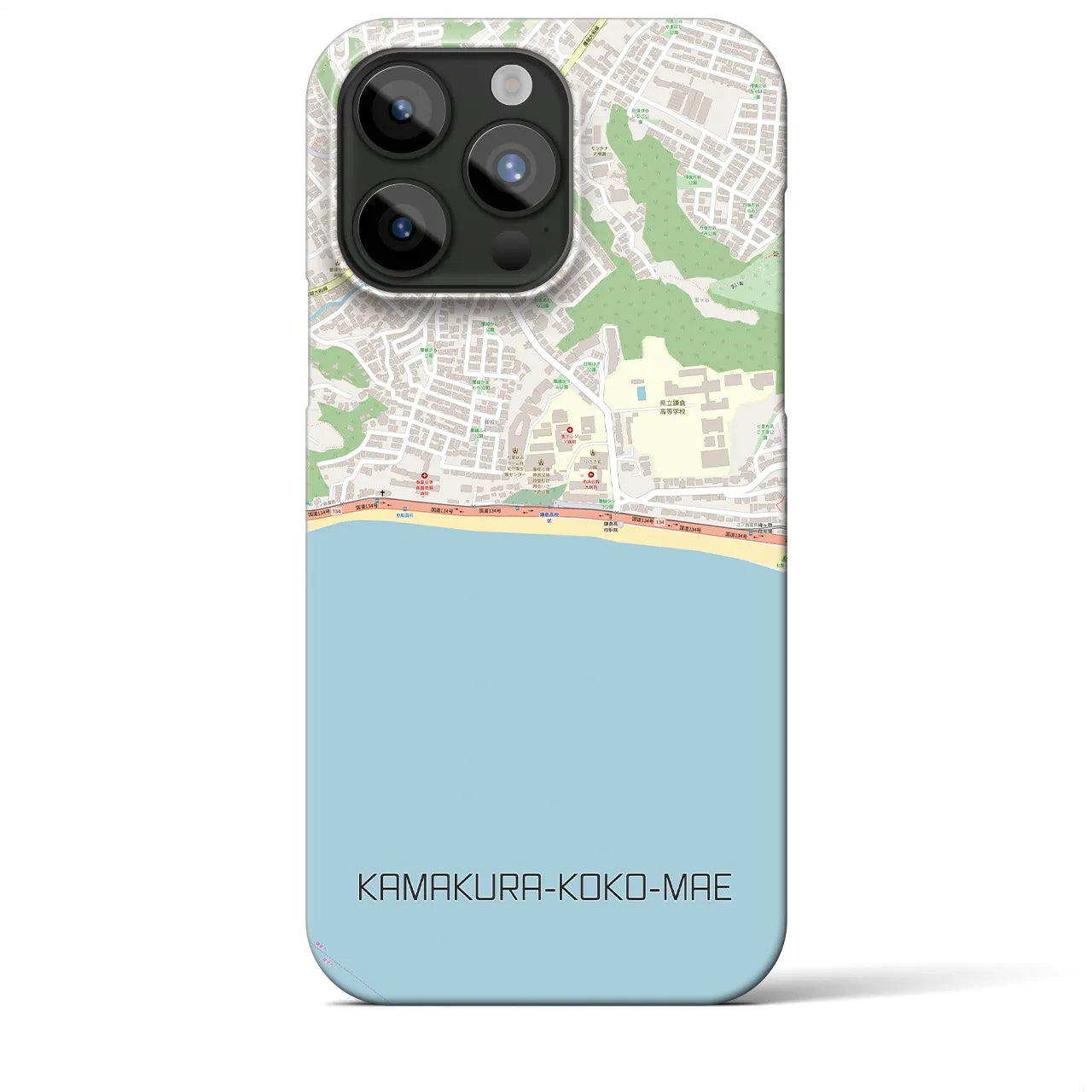 【鎌倉高校前(神奈川県)】地図柄iPhoneケース(バックカバータイプ)