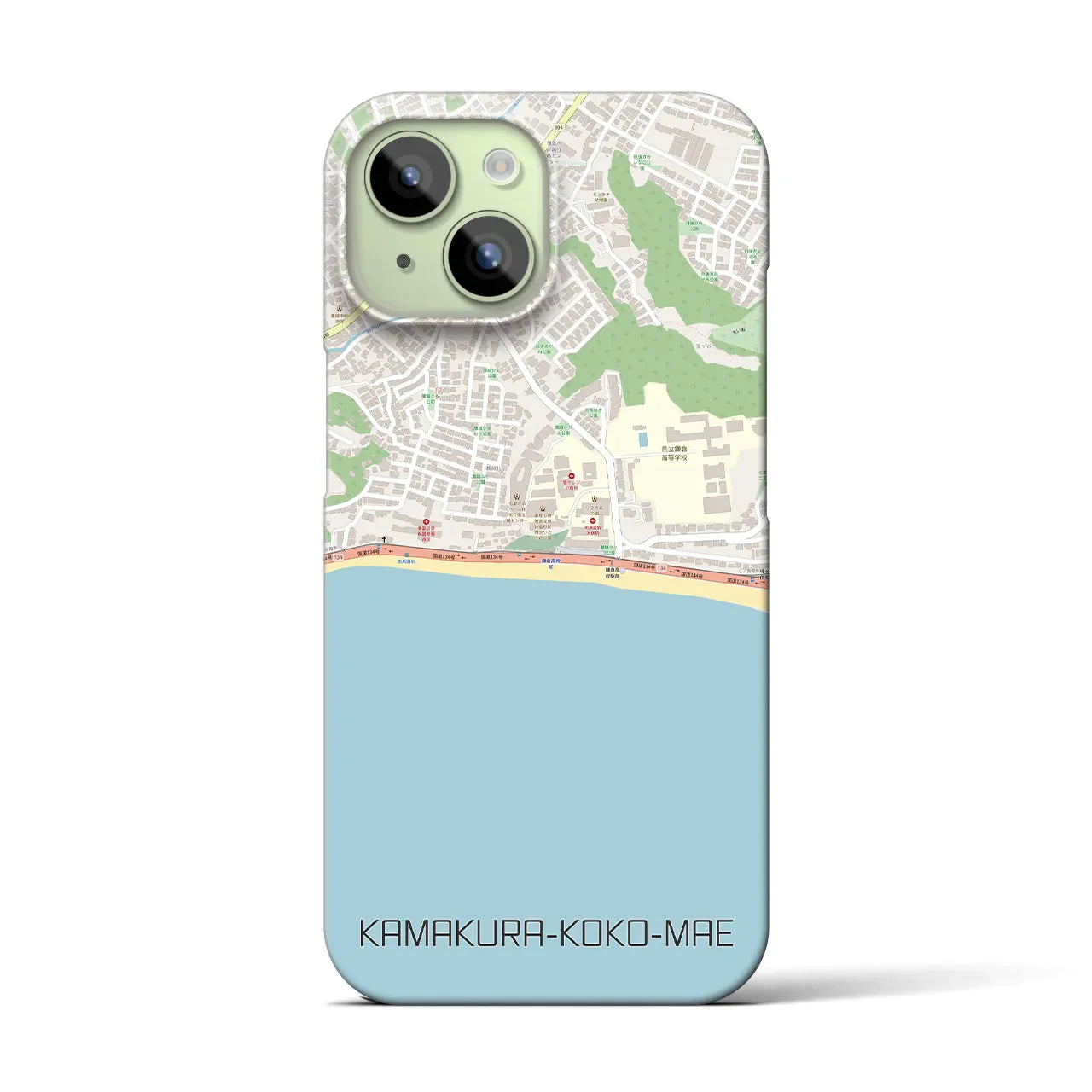 【鎌倉高校前(神奈川県)】地図柄iPhoneケース(バックカバータイプ)
