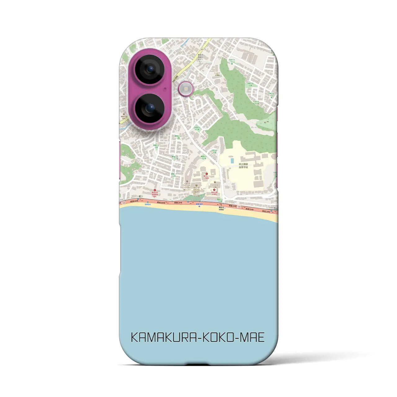 【鎌倉高校前(神奈川県)】地図柄iPhoneケース(バックカバータイプ)
