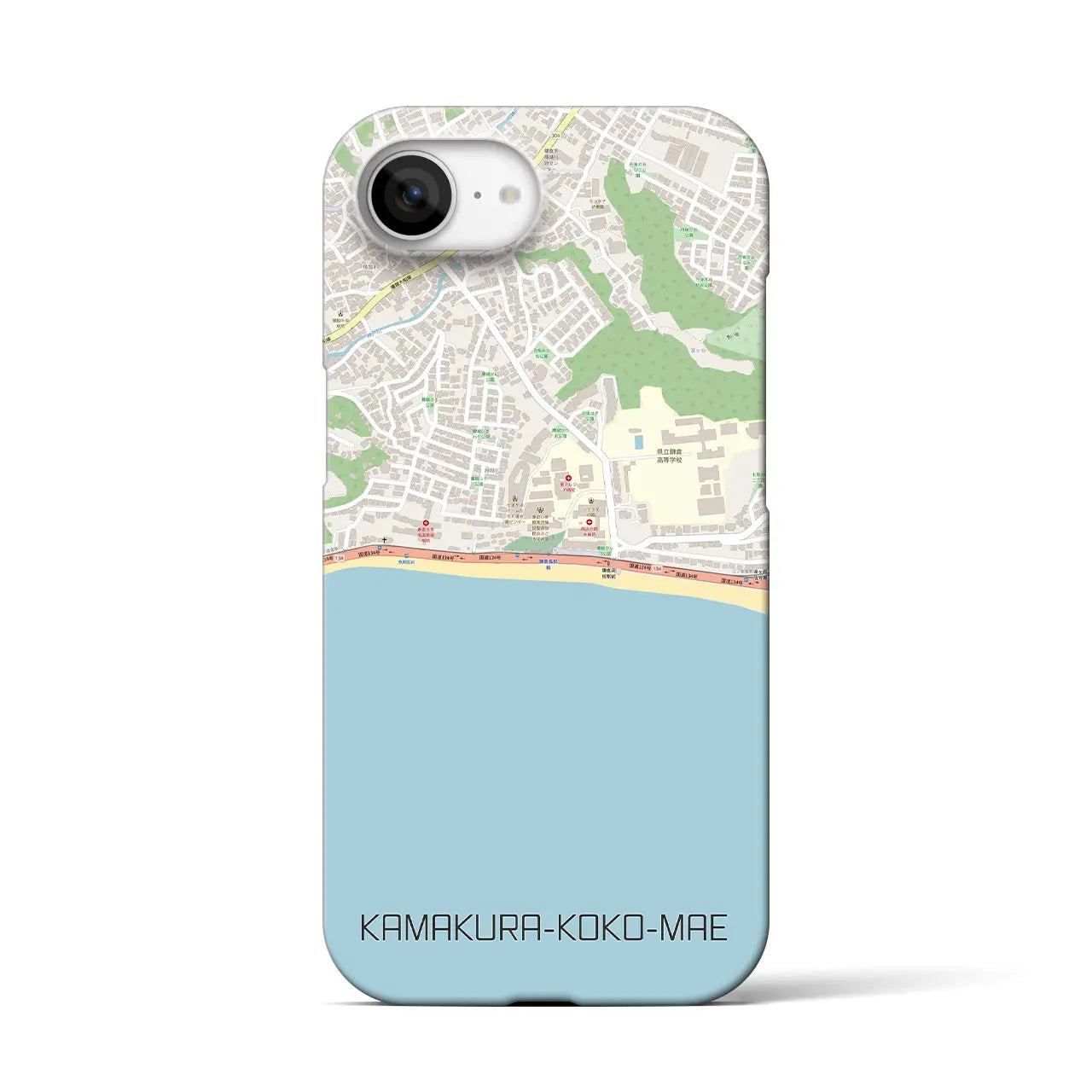 【鎌倉高校前(神奈川県)】地図柄iPhoneケース(バックカバータイプ)
