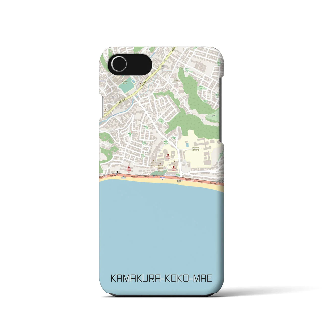 【鎌倉高校前(神奈川県)】地図柄iPhoneケース(バックカバータイプ)