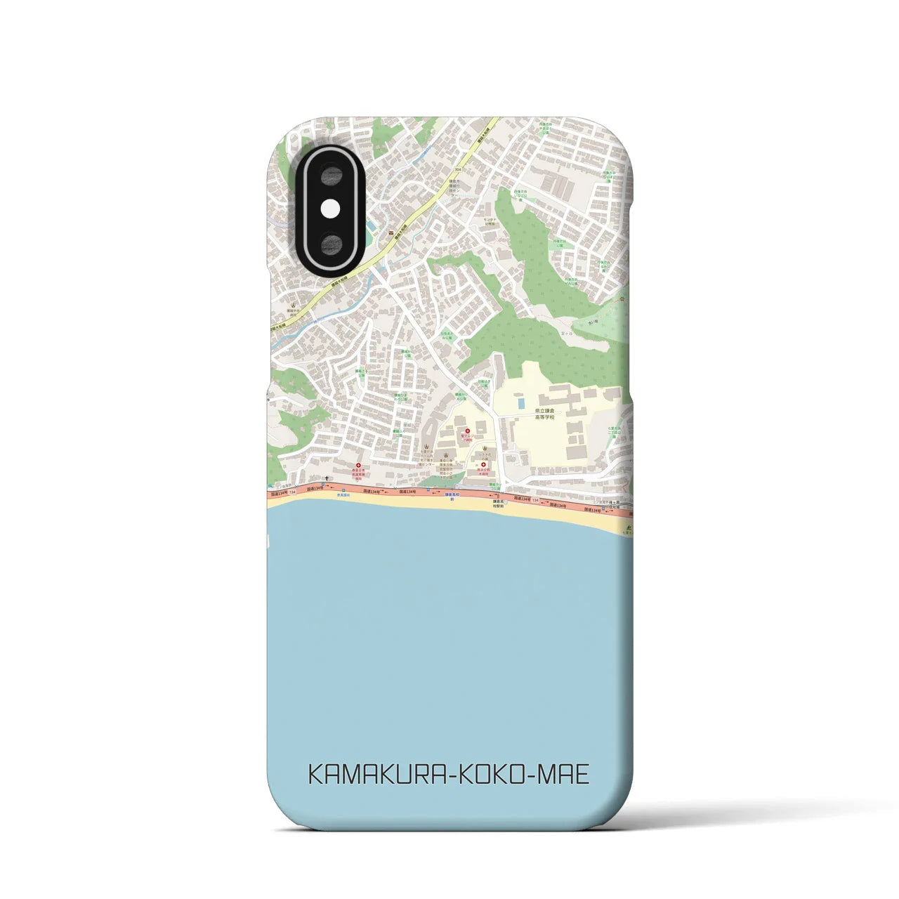 【鎌倉高校前(神奈川県)】地図柄iPhoneケース(バックカバータイプ)