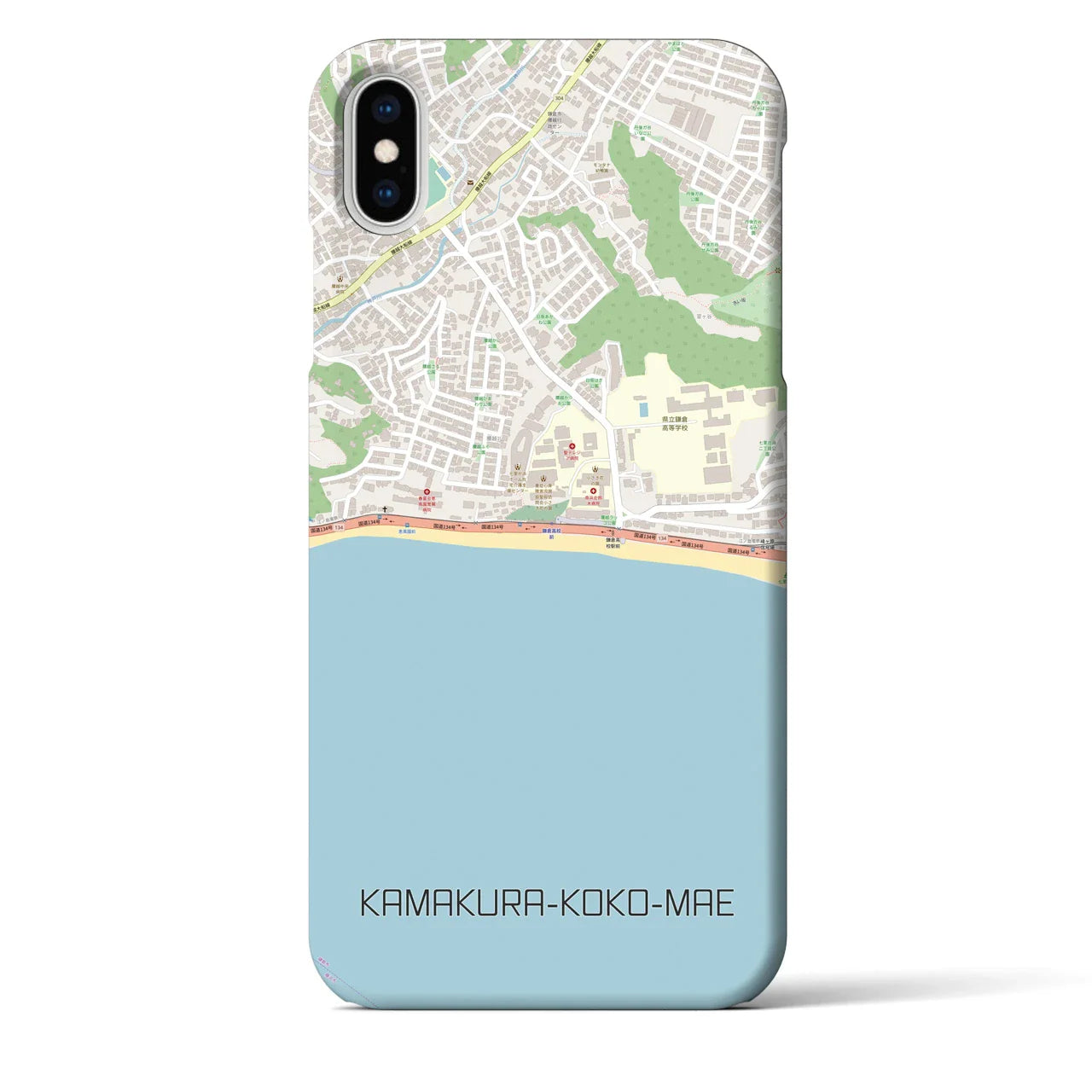 【鎌倉高校前(神奈川県)】地図柄iPhoneケース(バックカバータイプ)