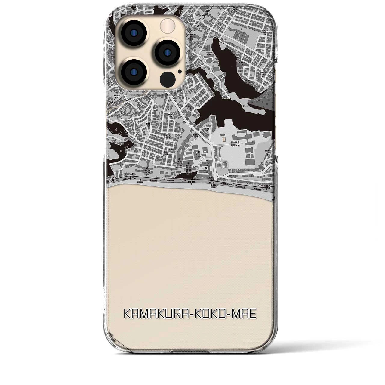 【鎌倉高校前(神奈川県)】地図柄iPhoneケース(クリアタイプ)