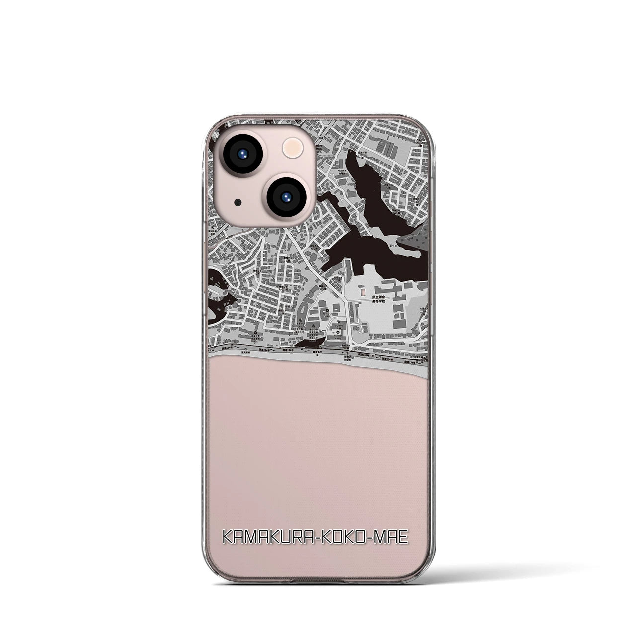 【鎌倉高校前(神奈川県)】地図柄iPhoneケース(クリアタイプ)