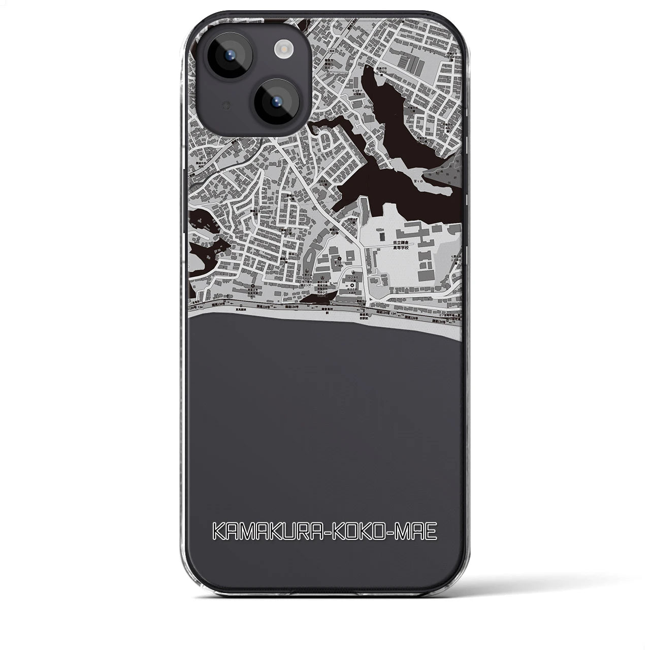 【鎌倉高校前(神奈川県)】地図柄iPhoneケース(クリアタイプ)