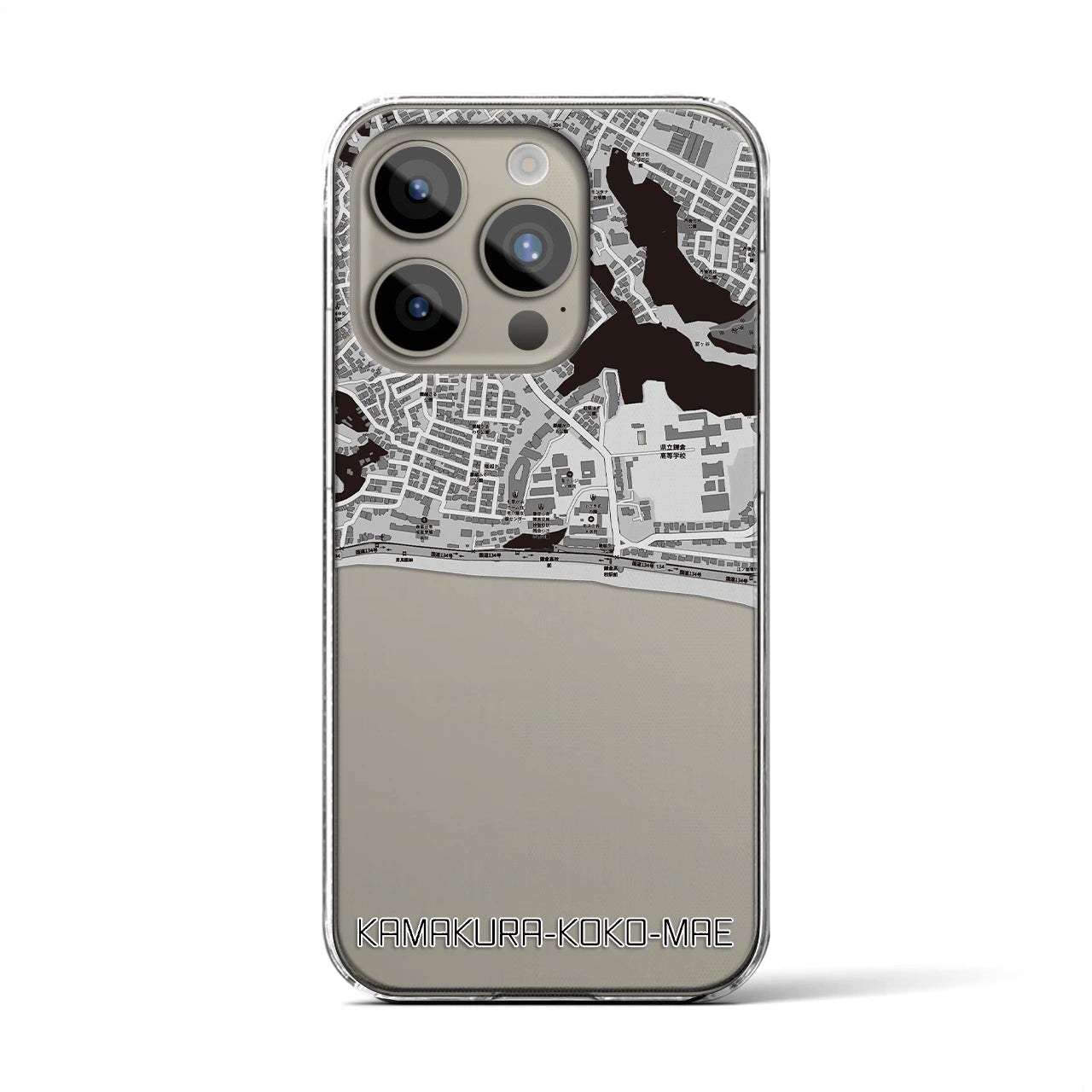 【鎌倉高校前(神奈川県)】地図柄iPhoneケース(クリアタイプ)