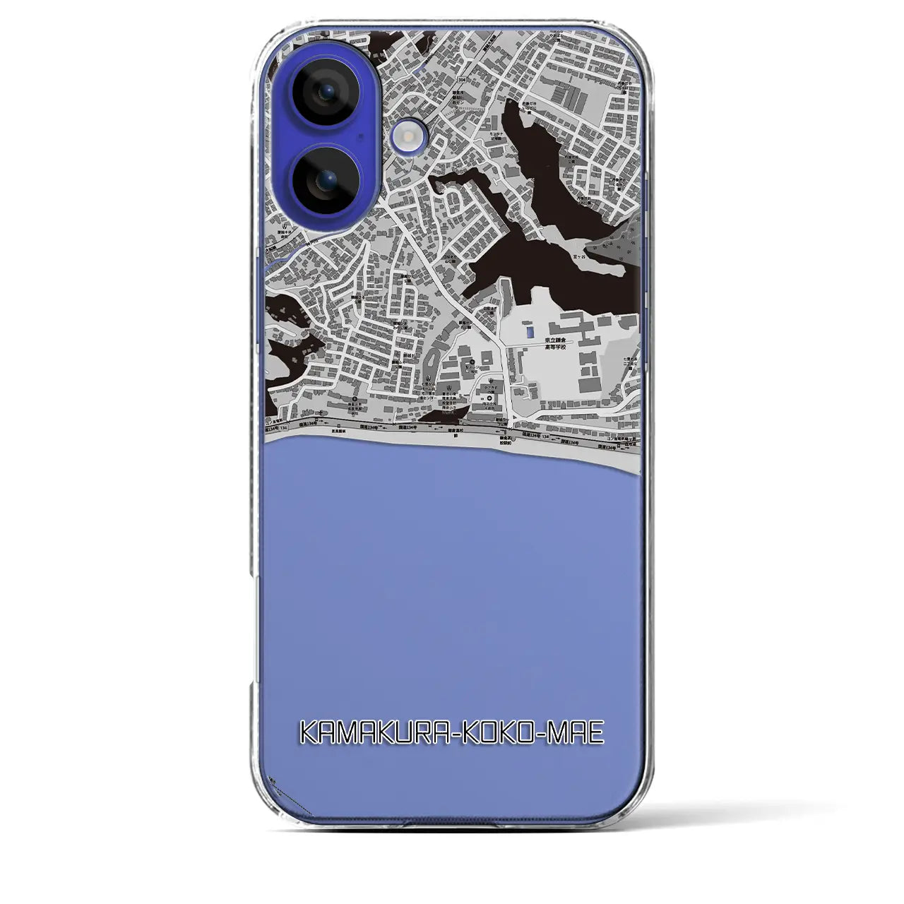 【鎌倉高校前(神奈川県)】地図柄iPhoneケース(クリアタイプ)