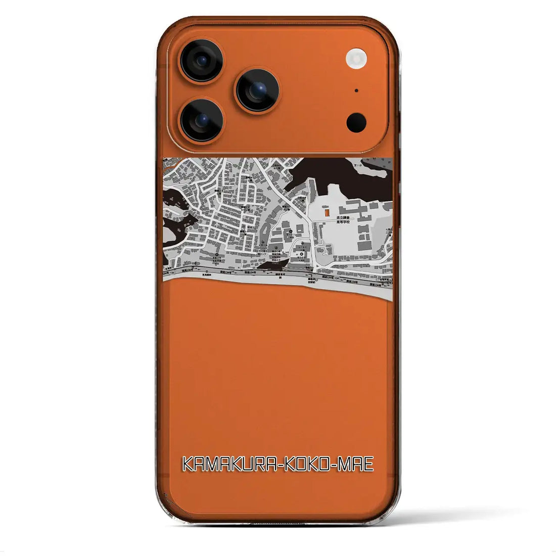 【鎌倉高校前(神奈川県)】地図柄iPhoneケース(クリアタイプ)
