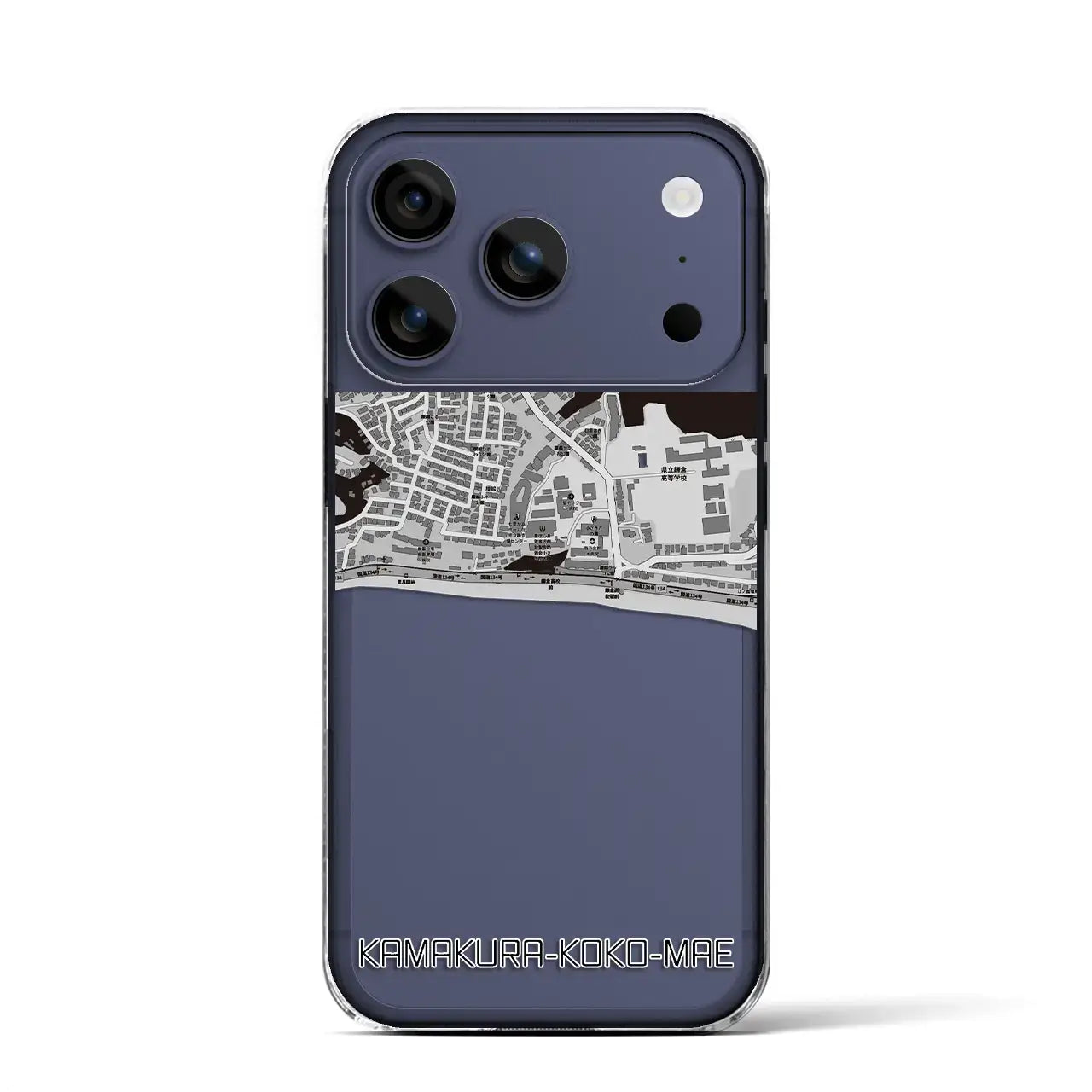 【鎌倉高校前(神奈川県)】地図柄iPhoneケース(クリアタイプ)