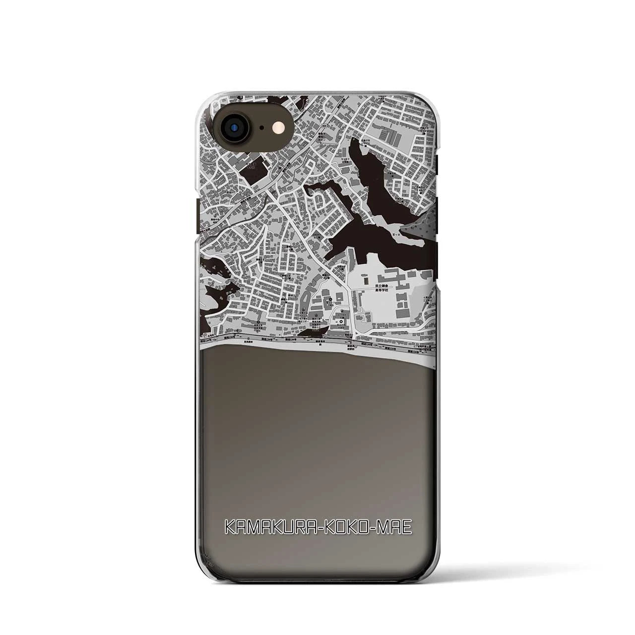 【鎌倉高校前(神奈川県)】地図柄iPhoneケース(クリアタイプ)