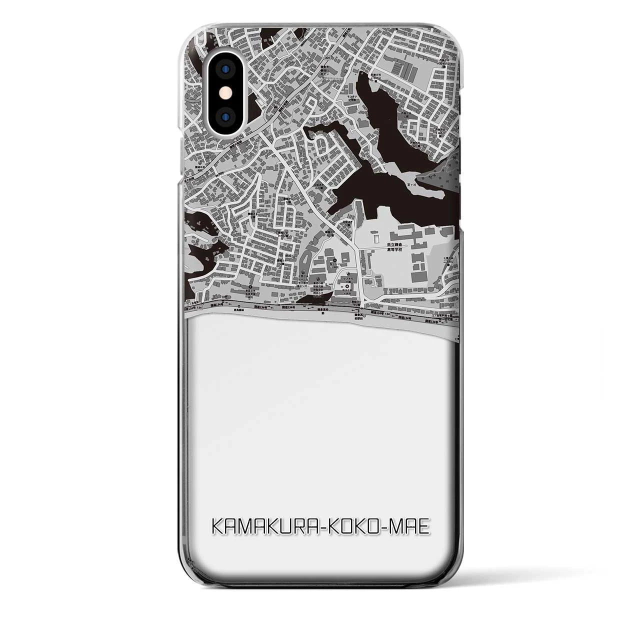【鎌倉高校前(神奈川県)】地図柄iPhoneケース(クリアタイプ)