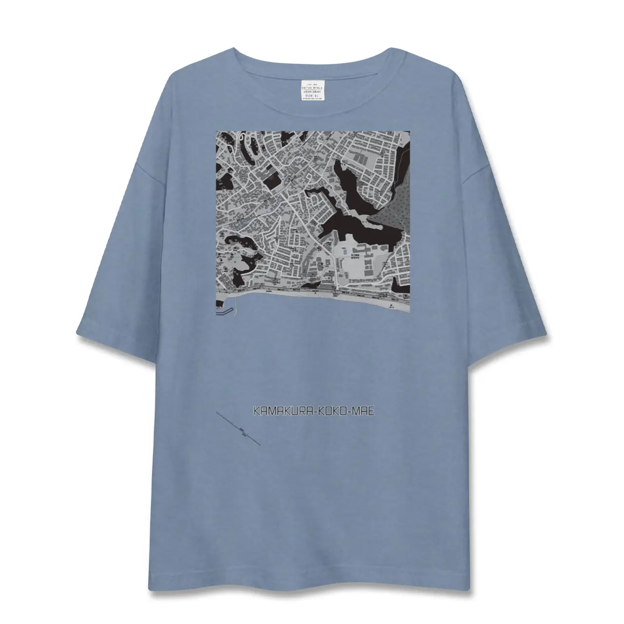 【鎌倉高校前(神奈川県)】地図柄ビッグシルエットTシャツ