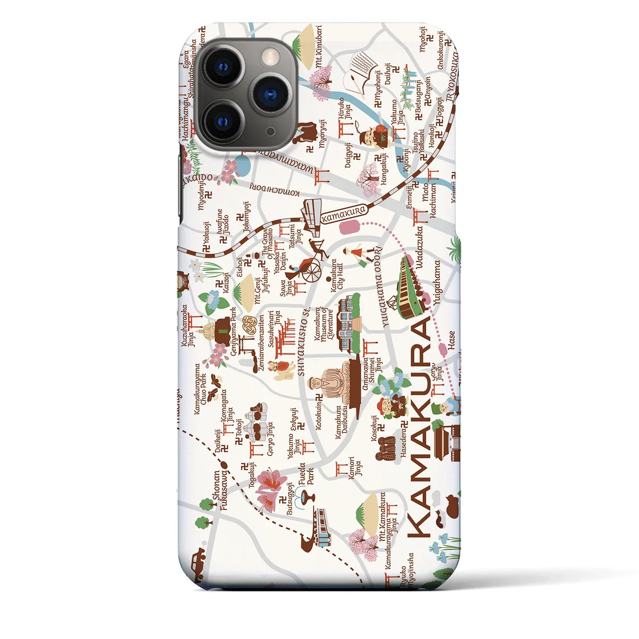 【鎌倉】イラストマップiPhoneケース(バックカバータイプ)