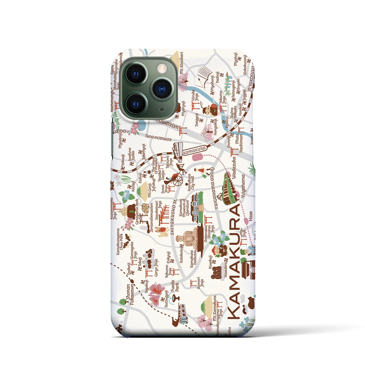 【鎌倉】イラストマップiPhoneケース(バックカバータイプ)