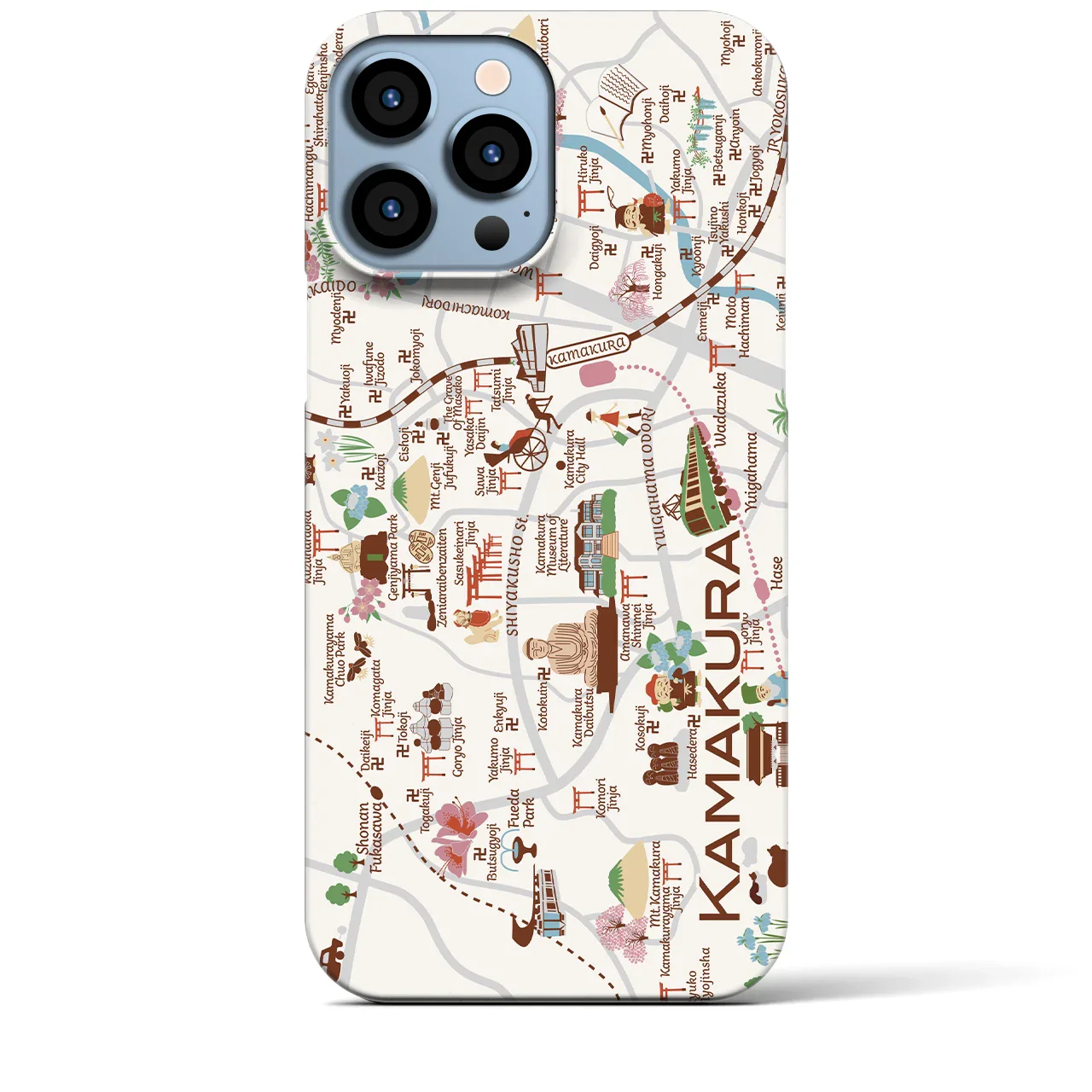 【鎌倉】イラストマップiPhoneケース(バックカバータイプ)