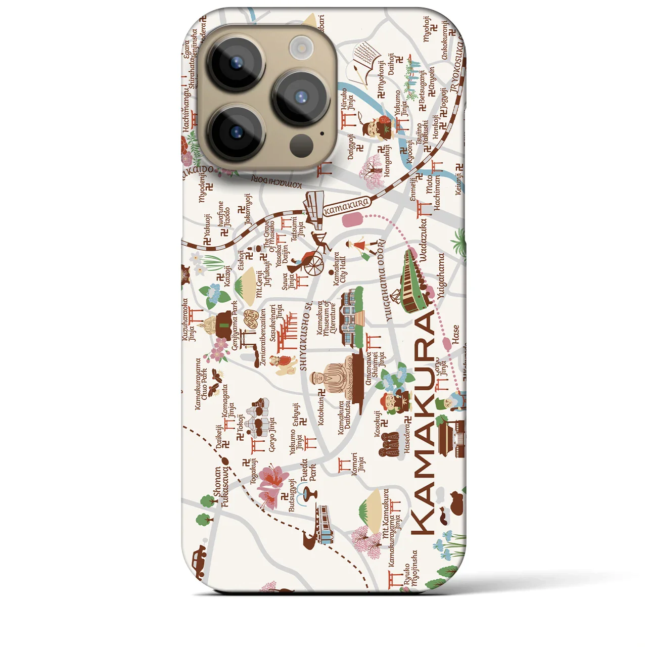 【鎌倉】イラストマップiPhoneケース(バックカバータイプ)