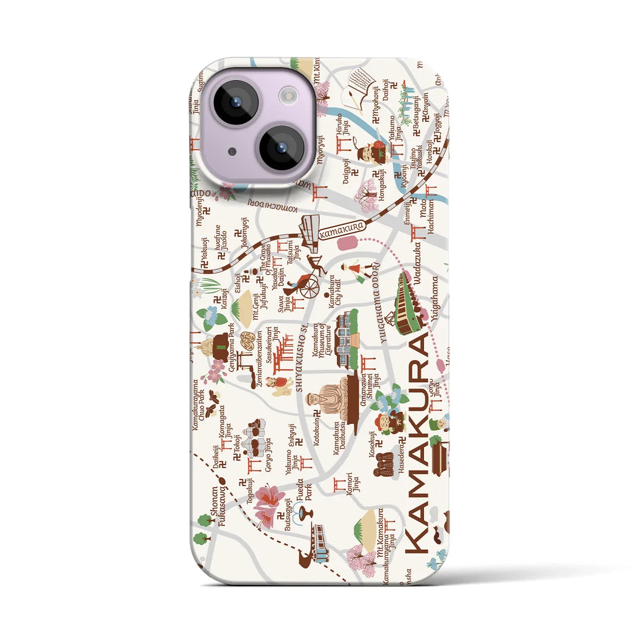 【鎌倉】イラストマップiPhoneケース(バックカバータイプ)