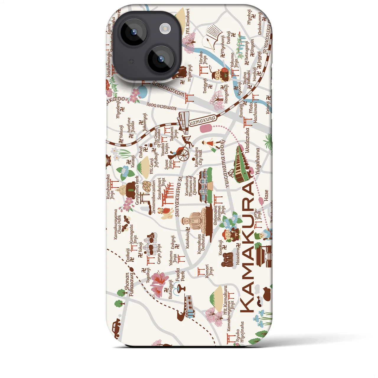 【鎌倉】イラストマップiPhoneケース(バックカバータイプ)