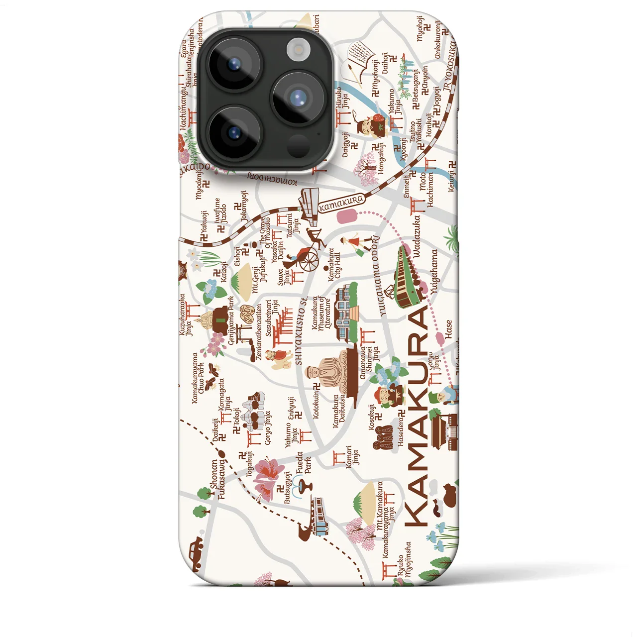 【鎌倉】イラストマップiPhoneケース(バックカバータイプ)
