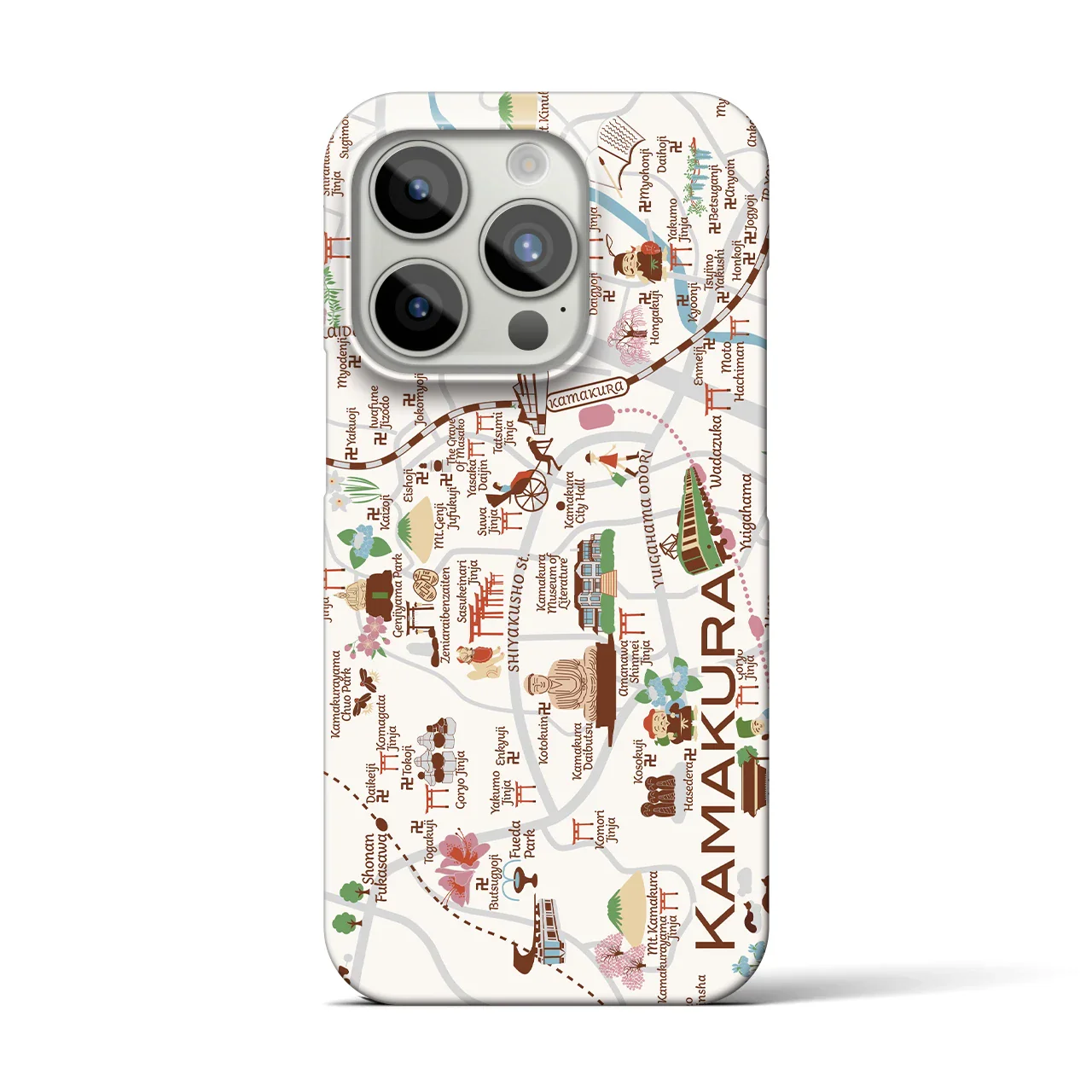 【鎌倉】イラストマップiPhoneケース(バックカバータイプ)