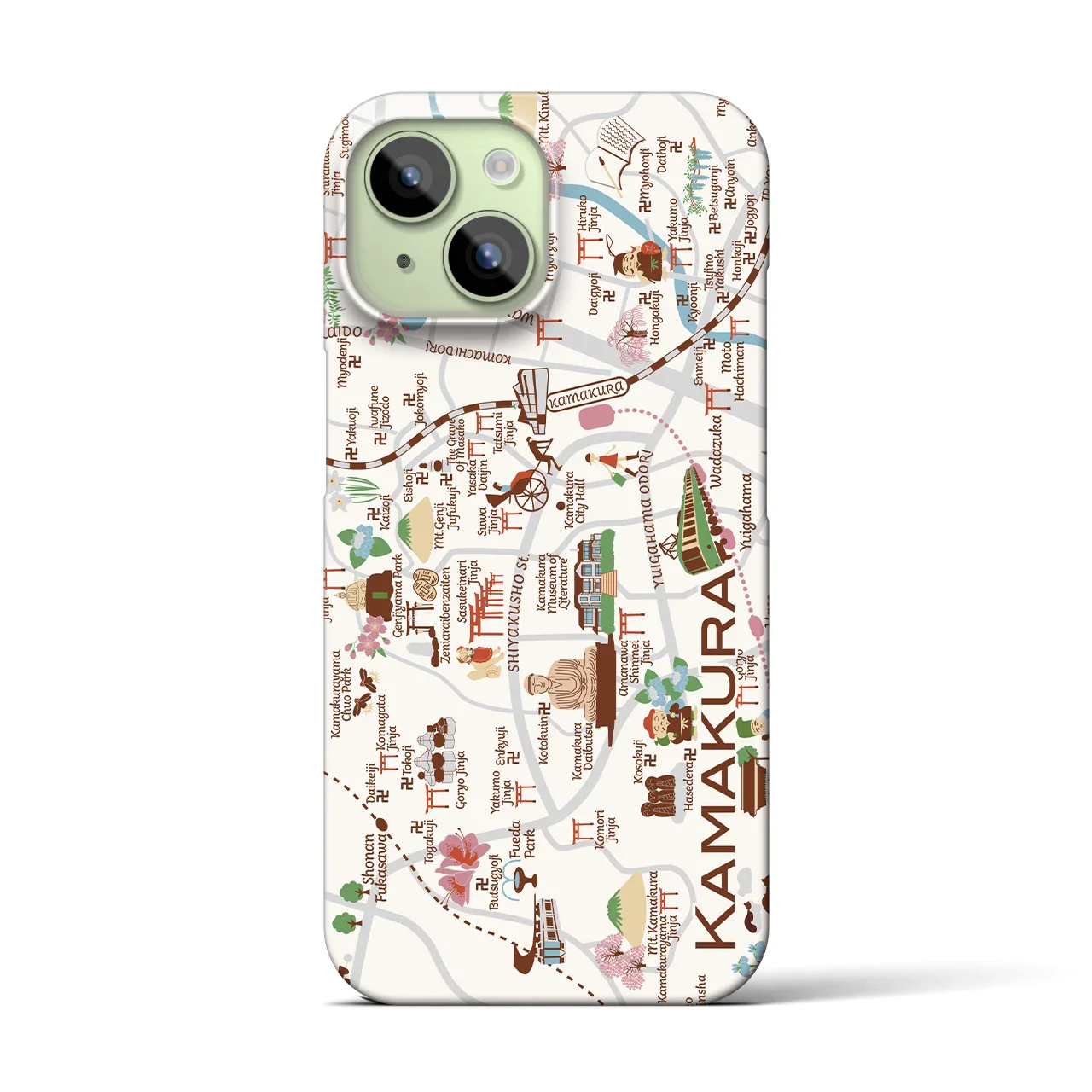 【鎌倉】イラストマップiPhoneケース(バックカバータイプ)