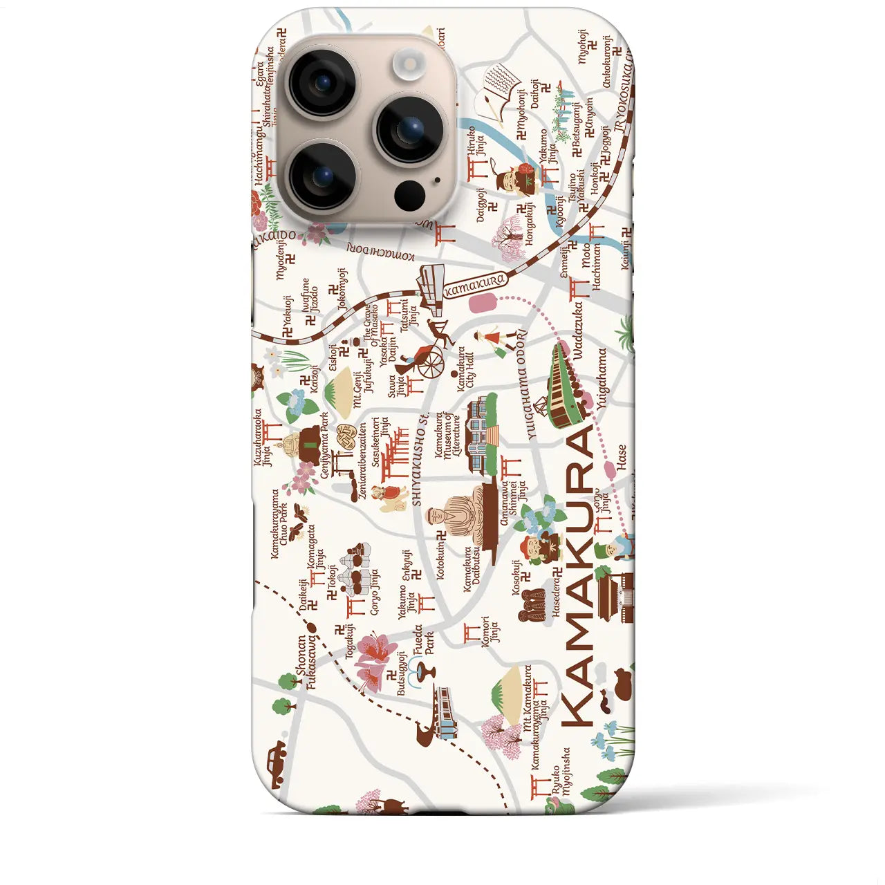 【鎌倉】イラストマップiPhoneケース(バックカバータイプ)
