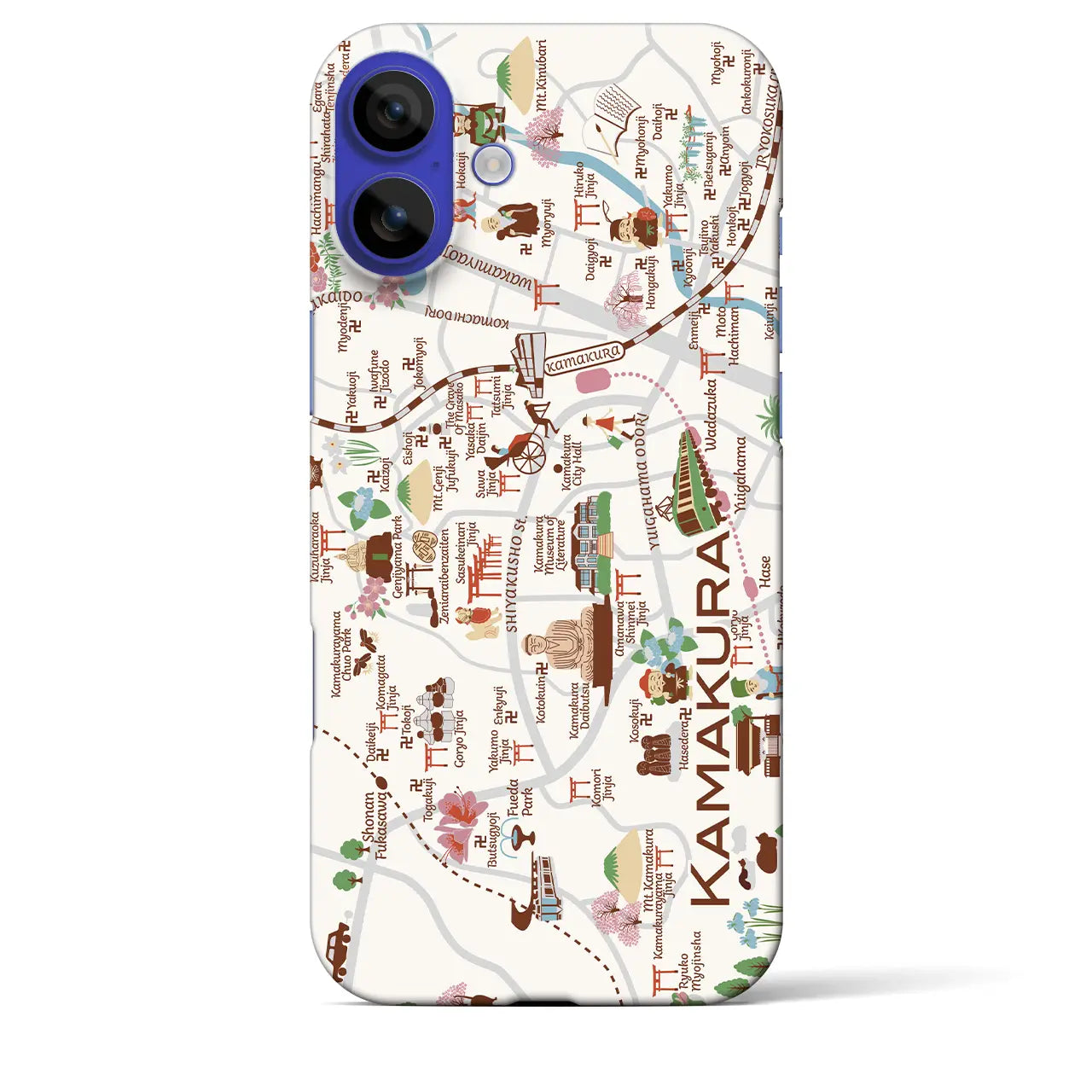 【鎌倉】イラストマップiPhoneケース(バックカバータイプ)