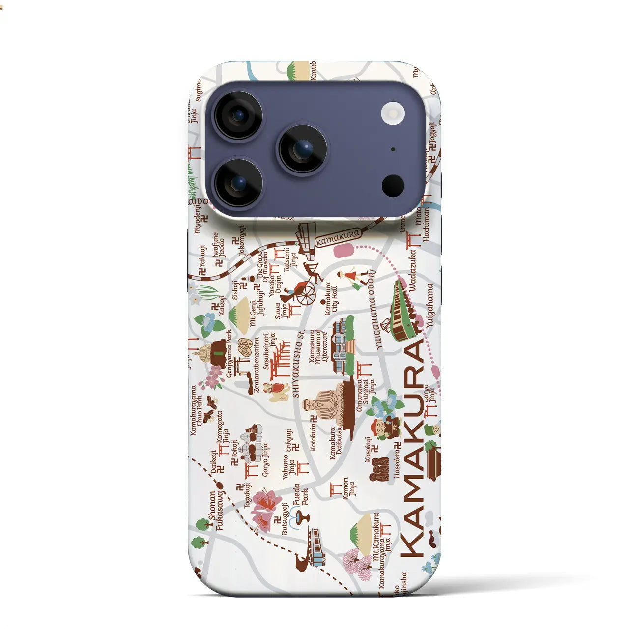【鎌倉】イラストマップiPhoneケース(バックカバータイプ)