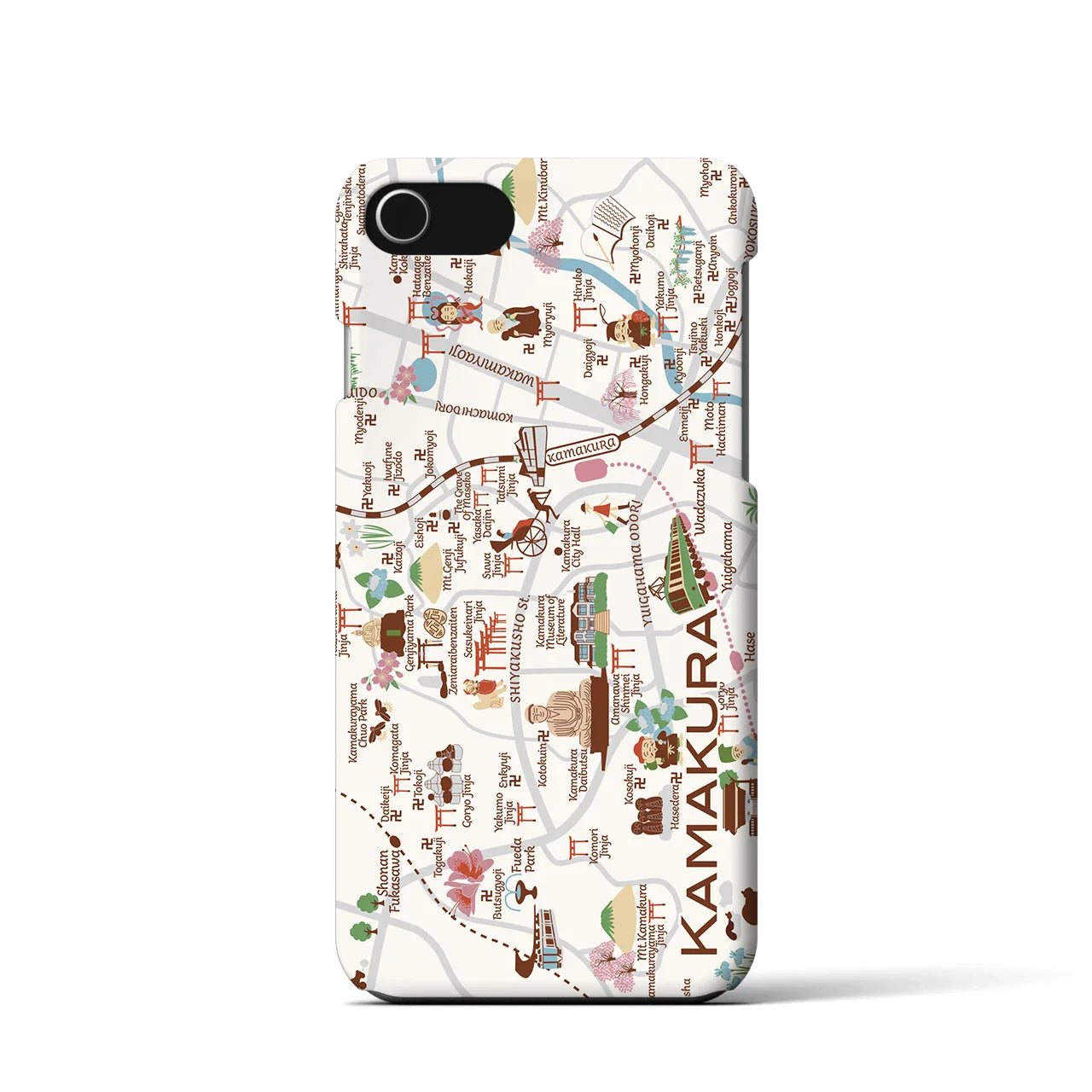 【鎌倉】イラストマップiPhoneケース(バックカバータイプ)