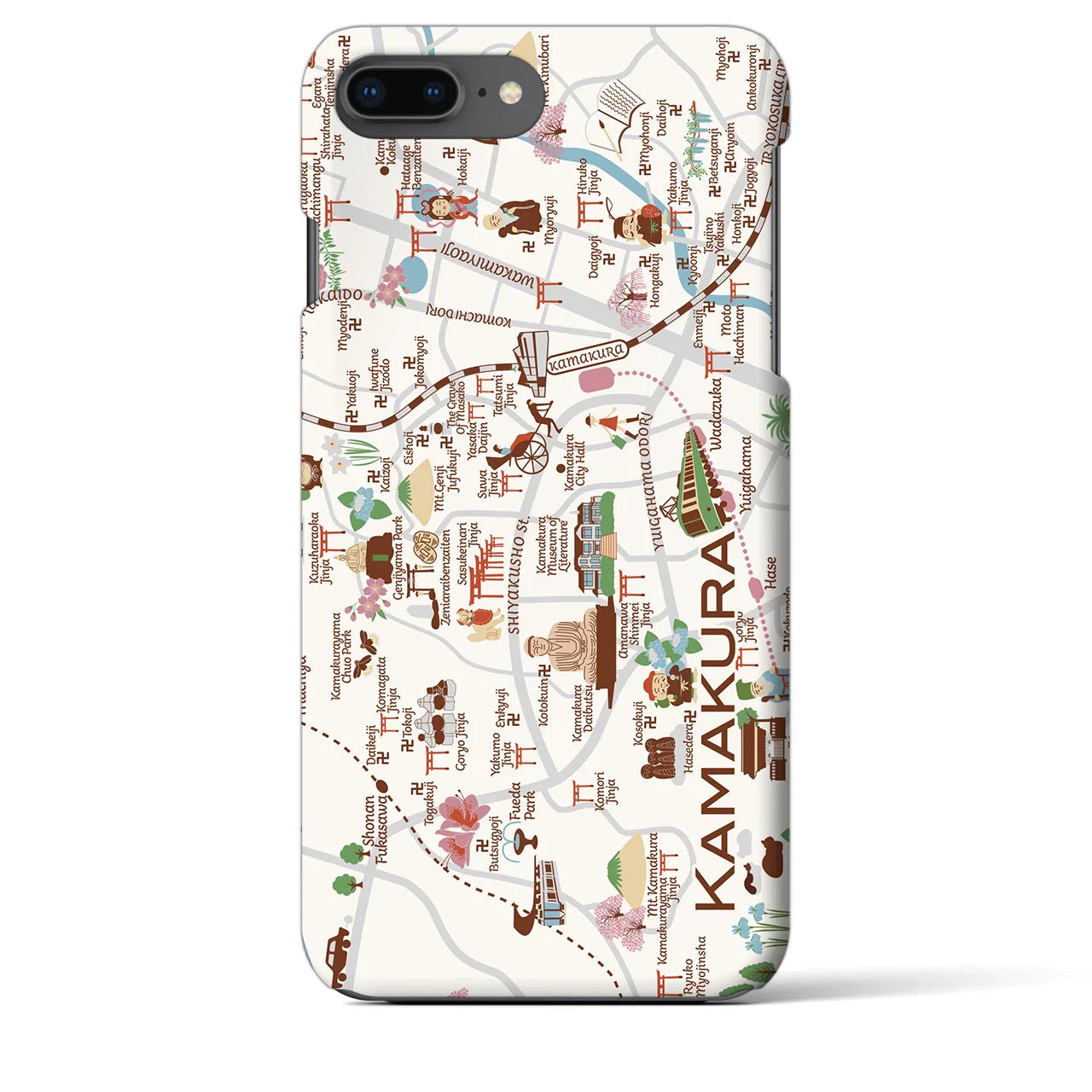 【鎌倉】イラストマップiPhoneケース(バックカバータイプ)
