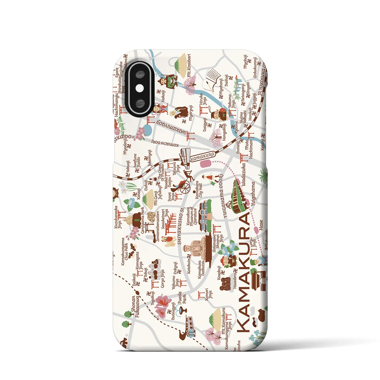 【鎌倉】イラストマップiPhoneケース(バックカバータイプ)