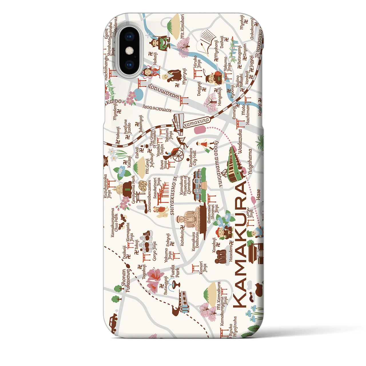 【鎌倉】イラストマップiPhoneケース(バックカバータイプ)