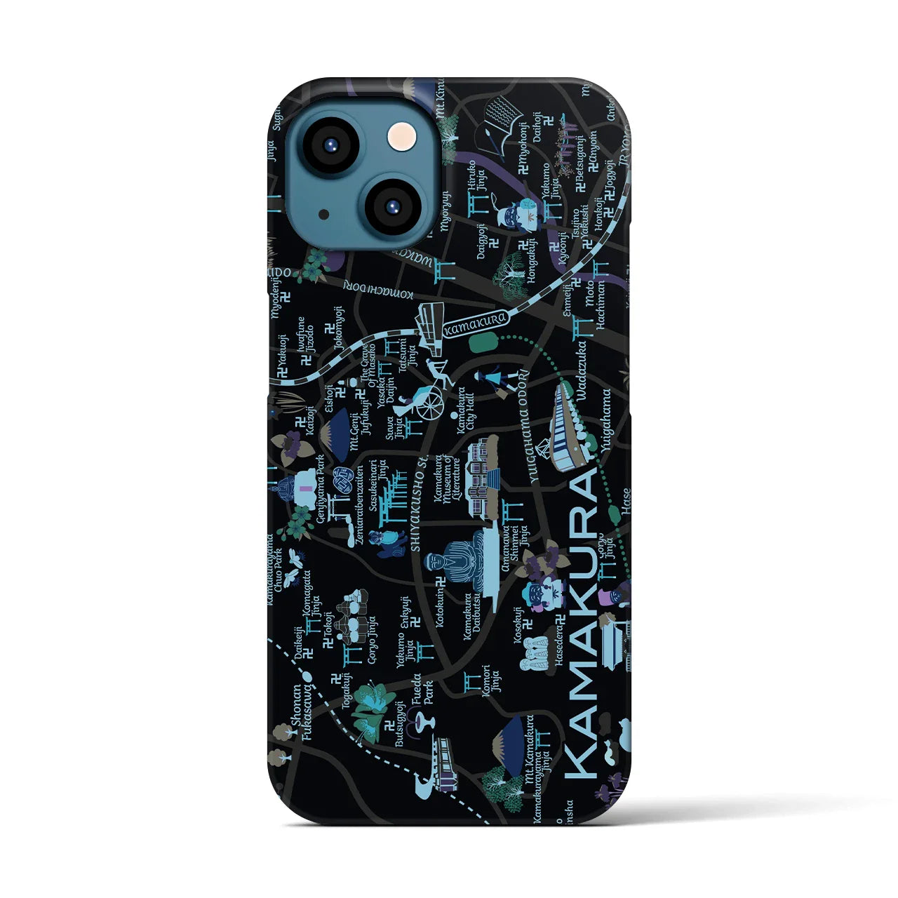 【鎌倉】イラストマップiPhoneケース(バックカバータイプ)