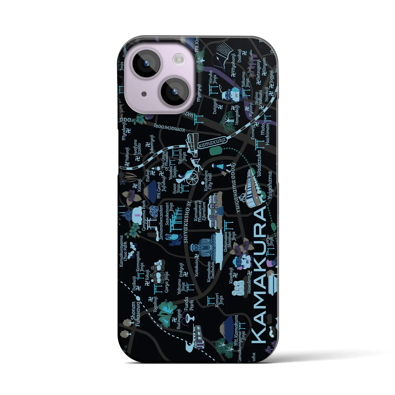 【鎌倉】イラストマップiPhoneケース(バックカバータイプ)