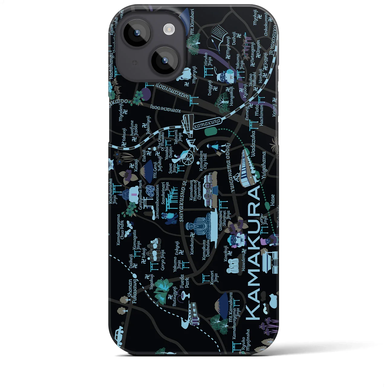 【鎌倉】イラストマップiPhoneケース(バックカバータイプ)