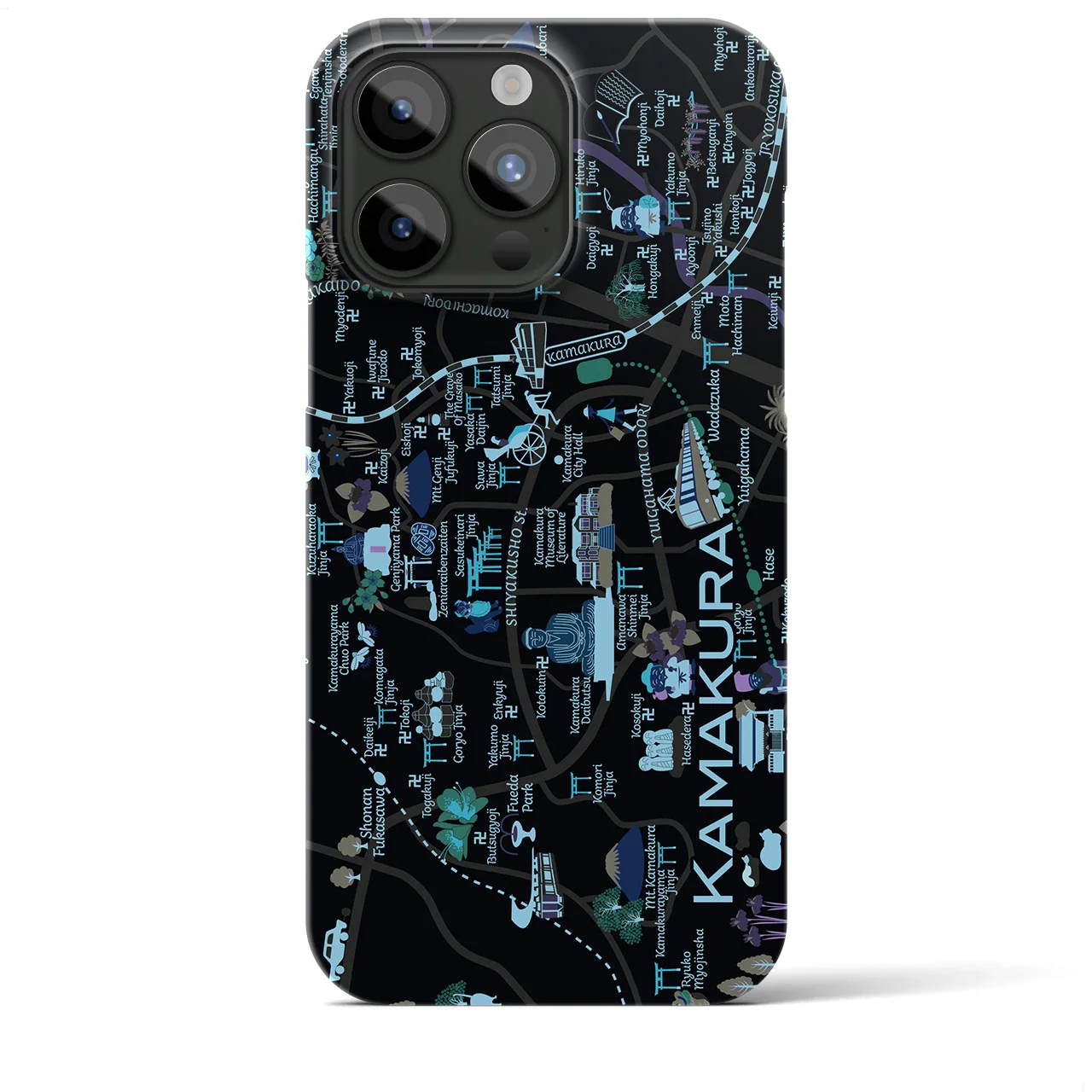 【鎌倉】イラストマップiPhoneケース(バックカバータイプ)